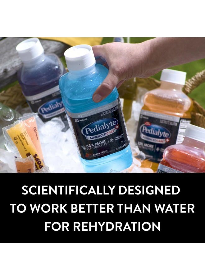 Pedialyte مشروب ترطيب الإلكتروليت AdvancedCare Plus، يحتوي على 33% إلكتروليتات أكثر ويحتوي على بروبيوتيك PreActiv، نكهة التوت المجمد، 1 لتر، عبوة من 4 - Image 4